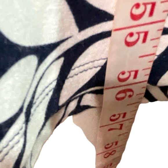 TALBOTS Graphic Botanical Maxi Jersey Knit Dress Back Zipper Black / White Sz M - Picture 7 of 10